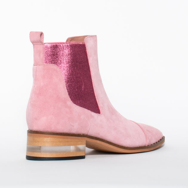 pink suede chelsea boots