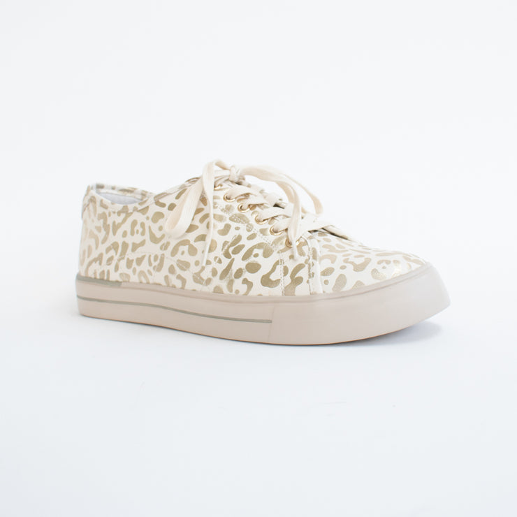 Ziera Ashleen Beige&Gold Leopard Sneaker front. Size 43 womens shoes