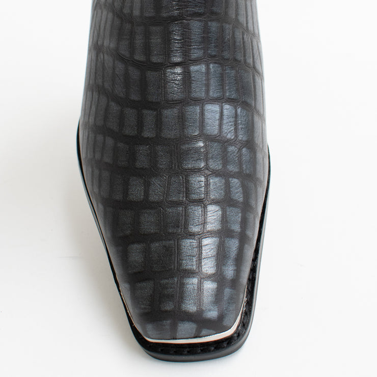 Tamara London Brill Steel Croc Print Ankle Boot toe. Size 42 womens shoes