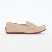 Sioux Carmona Beige Moccasin side. Size 10 womens shoes