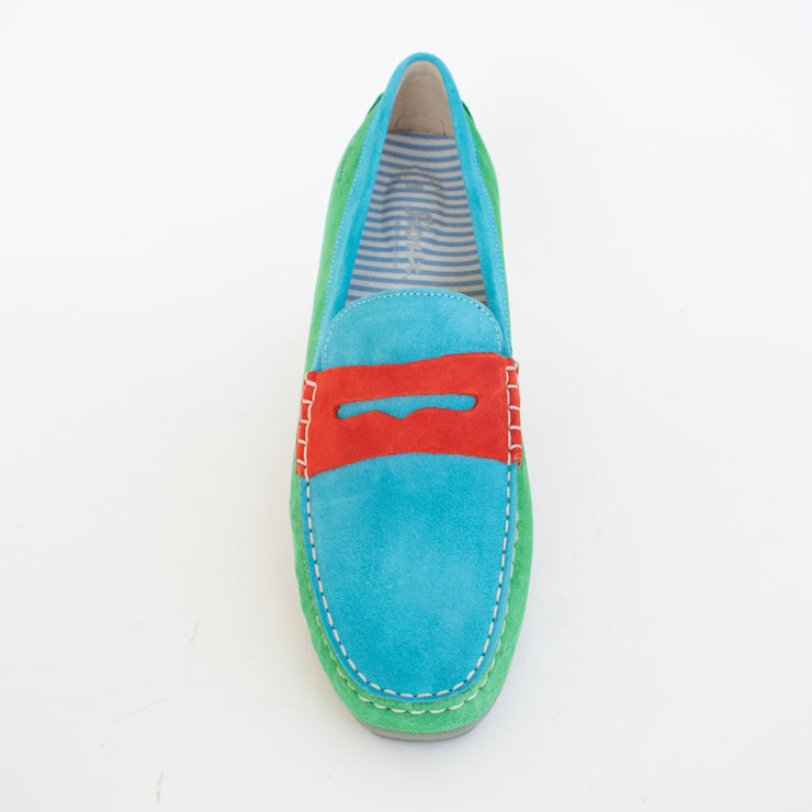 Sioux Carmona Green Blue Moccasins top. Size 12.5 womens shoes