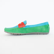 Sioux Carmona Green Blue Moccasins inside. Size 12 womens shoes