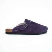 Josef Seibel Hermine 09 Purple Suede Clogs side. Size 42 womens shoes