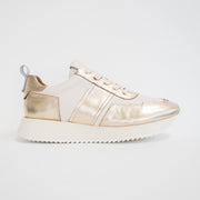 Gelato Keagan Gold Bone Sneakers side. Size 43 womens shoes