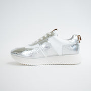 Gelato Keagan Silver Crinkle White Sneakers inside. Size 46 women shoes