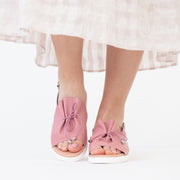 Django and Juliette Malika Pretty Pink Sandals Model Shot. Size 43 womens shoes