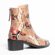 Dulcie Mulberry Python Print Ankle Boot back. Size 44 womens shoes