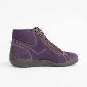 Josef Seibel Fergey 67 Purple Ankle Boots back. Size 44 womens shoes