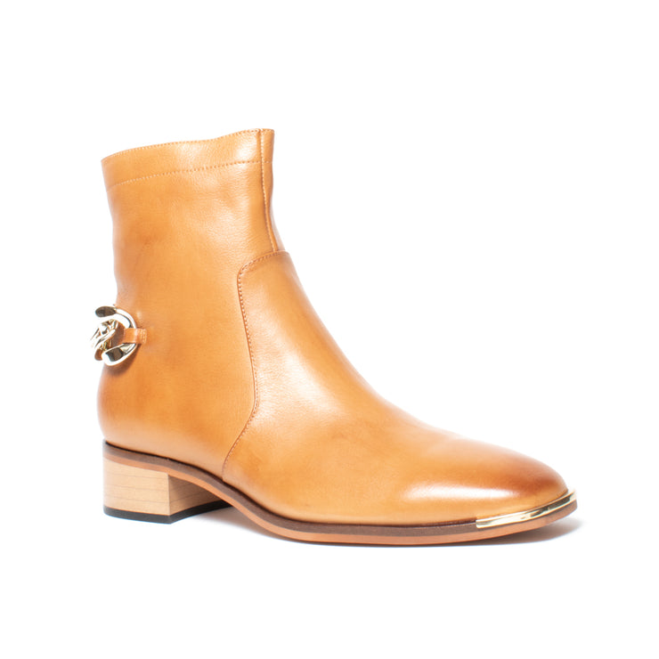 Django and Juliette Firat New Tan Ankle Boot front. Size 43 womens shoes