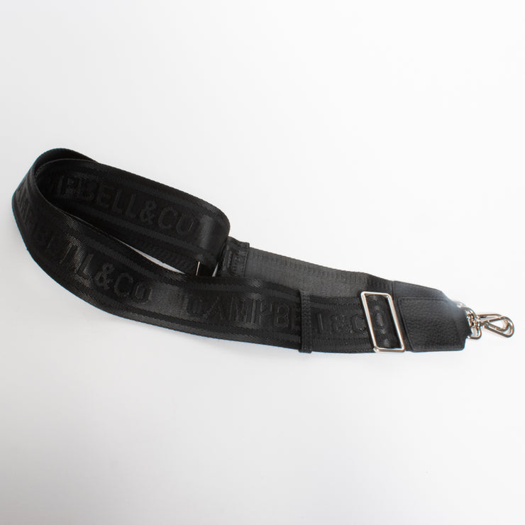 Campbell & Co Francie Black Milled Bag Strap. One Size.