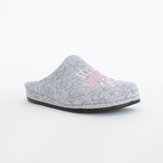 Dr Feet Homey Lt Grey Slippers front. Size 43 womens shoes