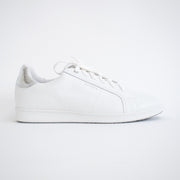 Frankie4 Jackie V White Silver Sneaker side. Size 10 womens shoes