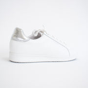 Frankie4 Jackie V White Silver Sneaker back. Size 12 womens shoes