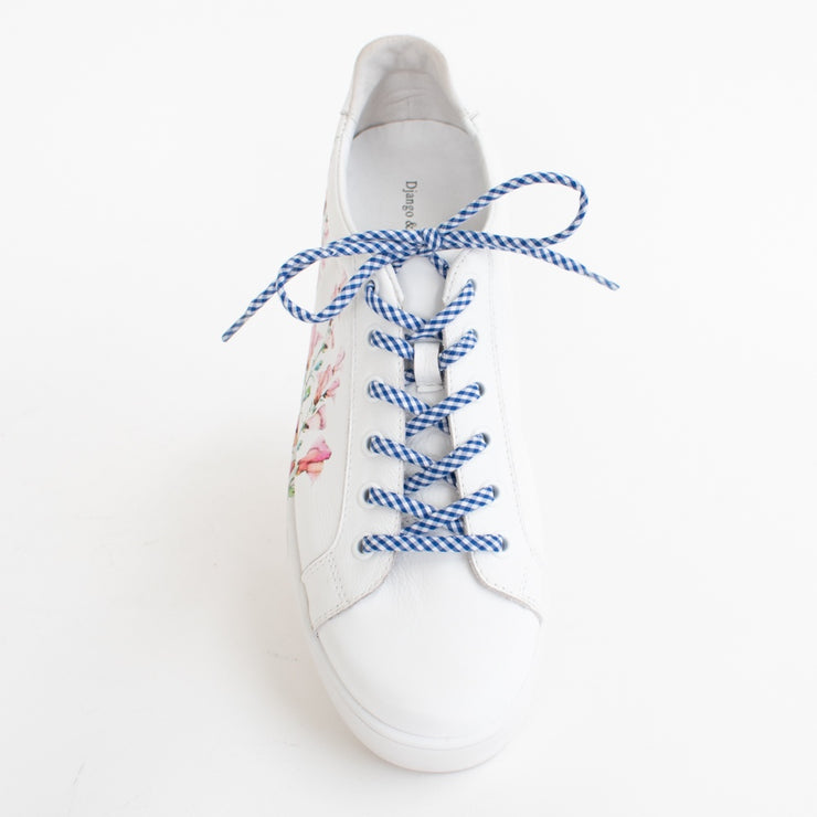 Gingham Navy and White Laces