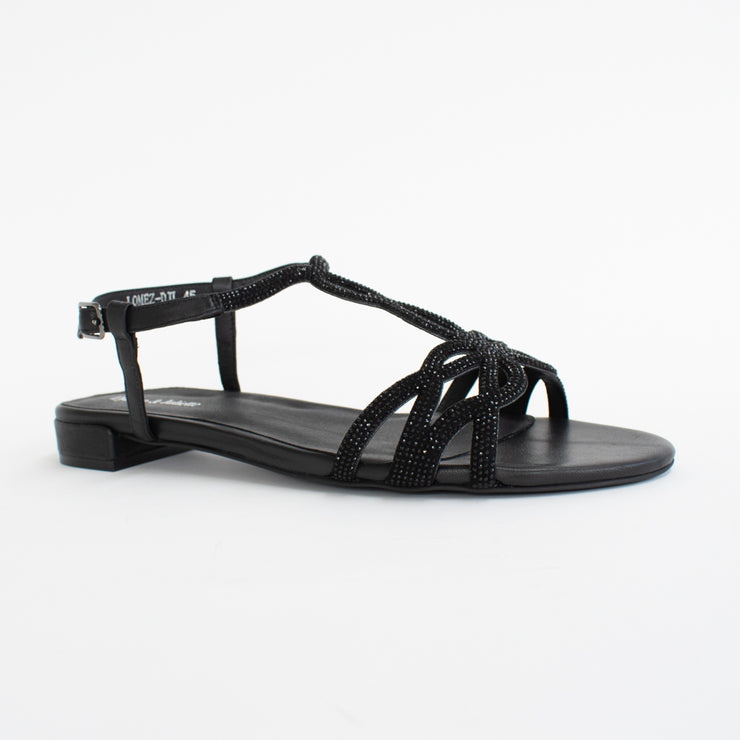 Django and Juliette Lomez Black Sandal front. Size 43 womens shoes