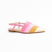 Dansi Malaga Pink Stripe Sandals front. Size 43 womens shoes