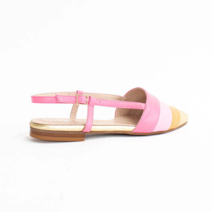 Dansi Malaga Pink Stripe Sandals back. Size 44 womens shoes