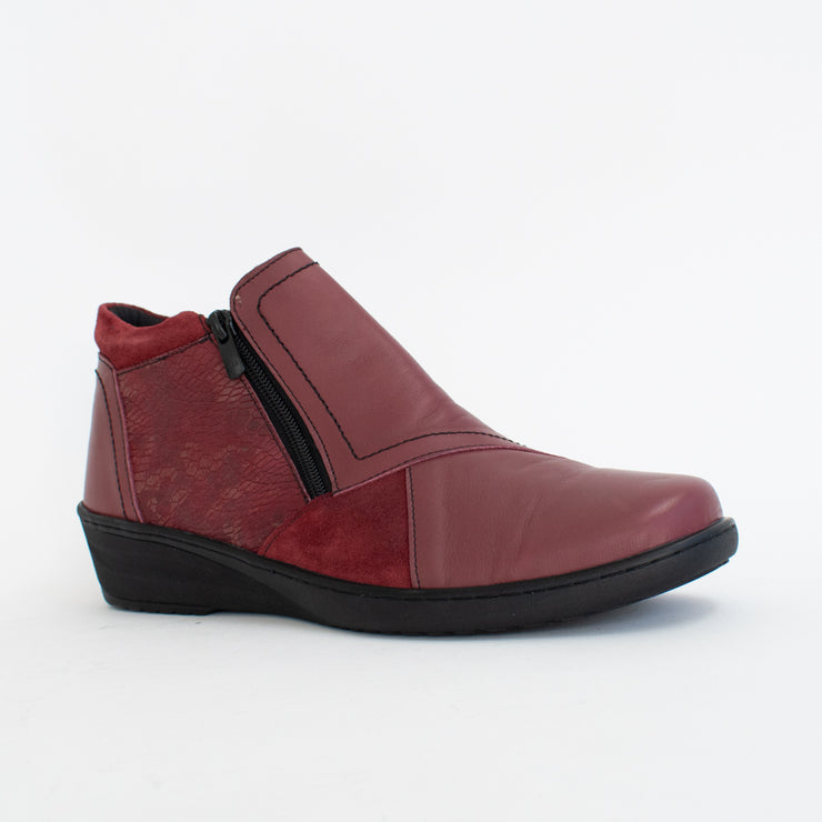 Cabello Morgan Burgundy Ankle Boot front. Size 43 womens shoes