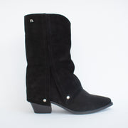 Babouche Myla 2 Black Suede Boots side. Size 42 womens shoes