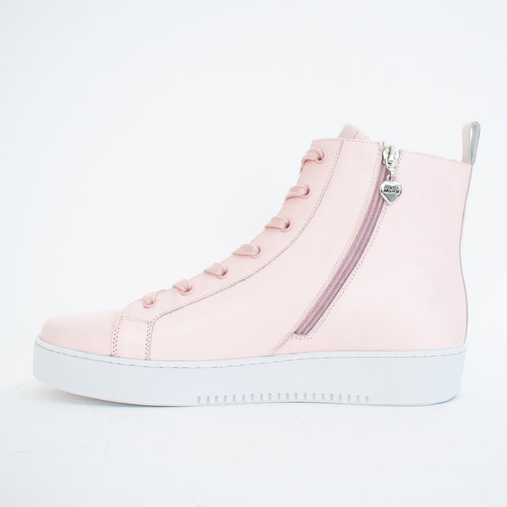 Minx Queen of Hearts Baby Pink High Top Sneakers inside. Size 45 womens shoes