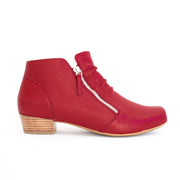 Zierra Quenno Dark Red Ankle Boots side. Size 42 womens shoes