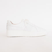 Frankie4 Riley White Tumbled Sneaker side. Size 10 womens shoes