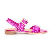 Bresley Smitten Fuchsia Croc Sandals side. Size 42 womens shoes