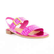 Bresley Smitten Fuchsia Croc Sandals front. Size 43 womens shoes