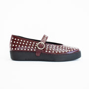 Minx Stanley Stud Dark Cherry Shoes side. Size 42 womens shoes