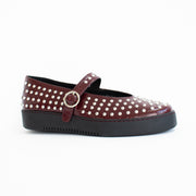 Minx Stanley Stud Dark Cherry Shoes front. Size 43 womens shoes