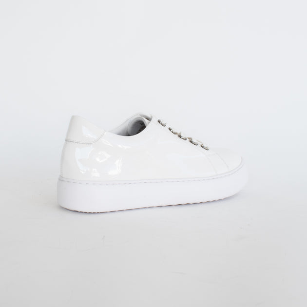 Gelato Zilch White Patent Sneaker | Womens Big EU Sizes 42 43 44 45 46 ...