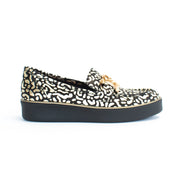 Ziera Zurina Black and Gold Leopard Shoes side. Size 42 womens shoes