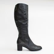 Django and Juliette Black Black Heel Long Boot side. Size 42 womens shoes