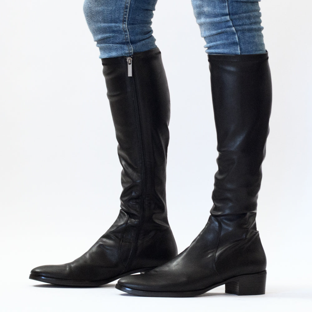 Django and Juliette Timothie Black Smooth Long Boots EU 42 43 44